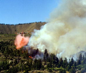 Retardant drop on Half Moon fire