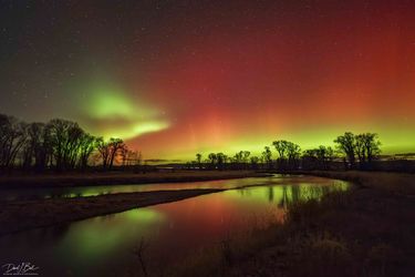 Northern Lights over the Green River. Photo by Dave Bell.