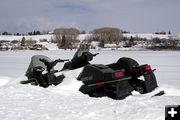 Buried Snowmachine. Photo by Pinedale Online.