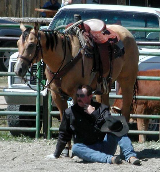 Cowboy and his horse. Photo by Pinedale Online.