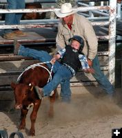 Calf Rider. Photo by Pinedale Online.