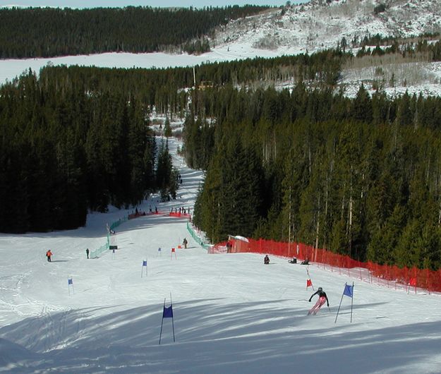 Looking down the run. Photo by Pinedale Online.