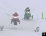 Snowing Hard Racing Hard. Photo by Pinedale Online.