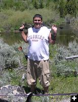 Posing by the lake. Photo by Pinedale Online.