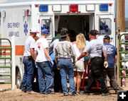 Jake Larson in Ambulance. Photo by Pinedale Online.