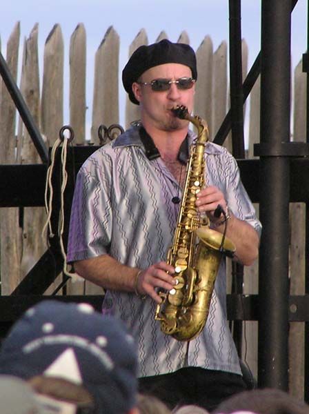 Playing the Sax. Photo by Dawn Ballou, Pinedale Online.