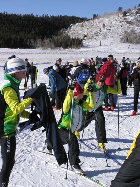 Boys warm up. Photo by Dawn Ballou, Pinedale Online.