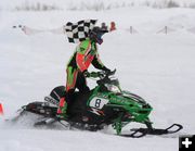 Hadley Wright Victory Lap. Photo by Clint Gilchrist, Pinedale Online.