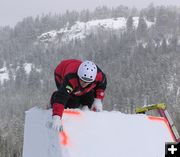 Painting the Jumps. Photo by Dawn Ballou, Pinedale Online.