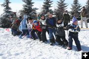 Kid Tug of War. Photo by Clint Gilchrist, Pinedale Online.