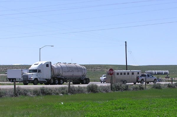 Heavy truck traffic. Photo by Pinedale Online.