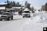 Snowy Pine Street. Photo by Clint Gilchrist, Pinedale Online.