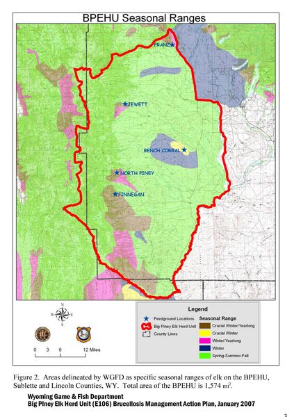 Elk Seasonal Ranges. Photo by Wyoming Game & Fish.