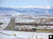 Trucks lined up. Photo by Dawn Ballou, Pinedale Online.