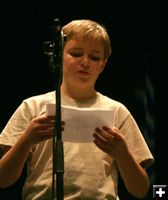 Reading a Poem. Photo by Pam McCulloch, Pinedale Online.