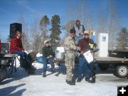 Dave Parrish wins an ice augar. Photo by Bill Boender.