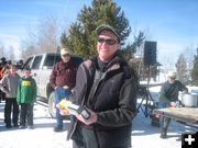 Leesa Pasquin won a knife. Photo by Bill Boender.