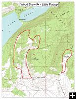 Wood Draw Burn Map. Photo by Bridger-Teton National Forest.