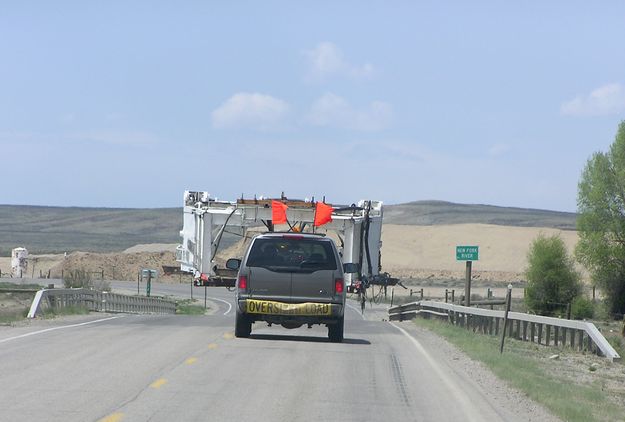 Gas field traffic across bridges. Photo by Dawn Ballou, Pinedale Online.