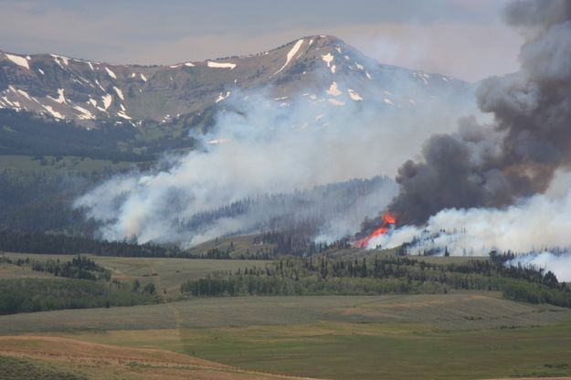 Orange flames. Photo by Clint Gilchrist, Pinedale Online.