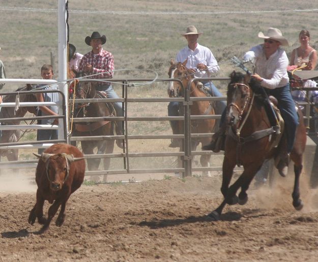 Team Roping. Photo by Clint Gilchrist, Pinedale Online.