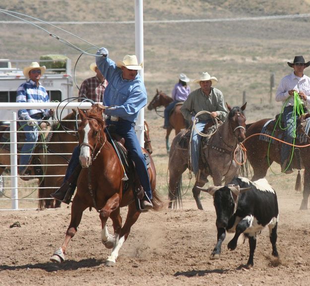 Team Roping. Photo by Clint Gilchrist, Pinedale Online.