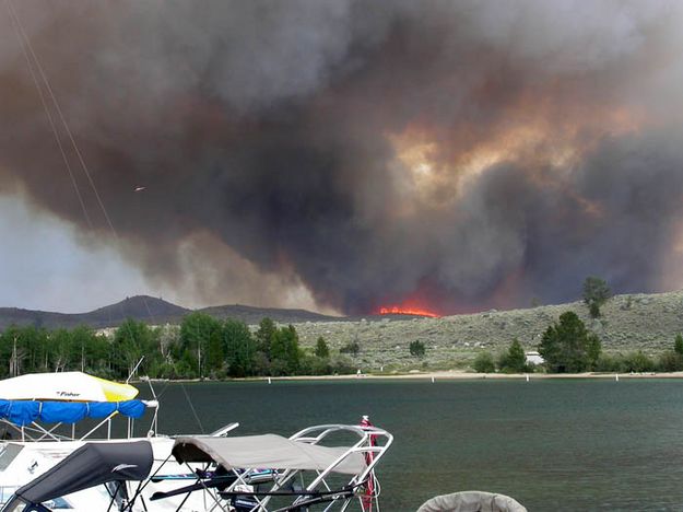 Seeing the flames. Photo by Jesse Lake, Lakeside Lodge.