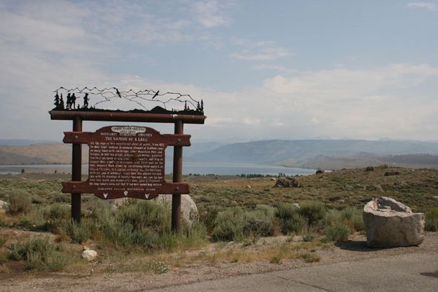 Naming Lake sign. Photo by Dawn Ballou, Pinedale Online.