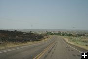 Burned to road. Photo by Dawn Ballou, Pinedale Online.