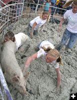 In the mud. Photo by Pam McCulloch, Pinedale Online.