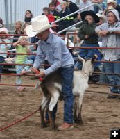 Goat TailTying. Photo by Dawn Ballou, Pinedale Online.