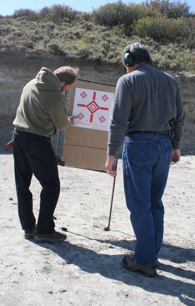 Checking Target. Photo by Pam McCulloch.