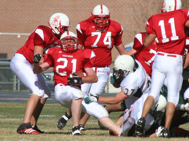 Big Piney 7 - Pinedale 0. Photo by Clint Gilchrist, Pinedale Online.