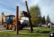 Removing Posts. Photo by Pinedale Online.