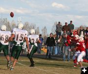 Interception. Photo by Clint Gilchrist, Pinedale Online.