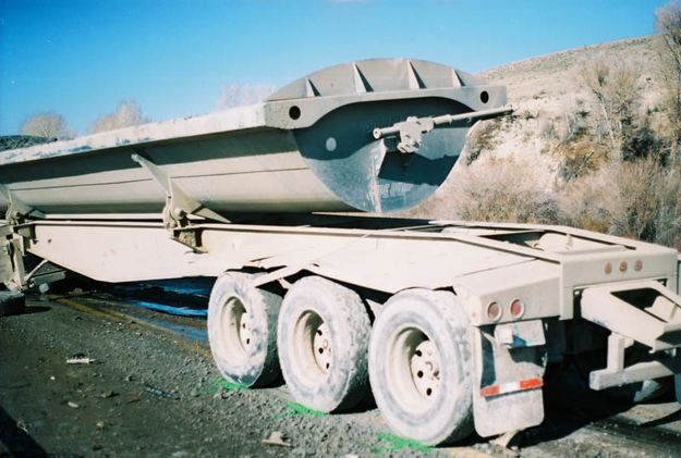 Belly Dump damage. Photo by Wyoming Highway Patrol.