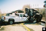 Three vehicle wreck. Photo by Wyoming Highway Patrol.