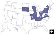 E coli Outbreak Map. Photo by Centers for Disease Control.