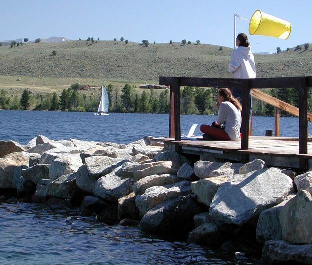 Rock breakwater. Photo by Pinedale Online.