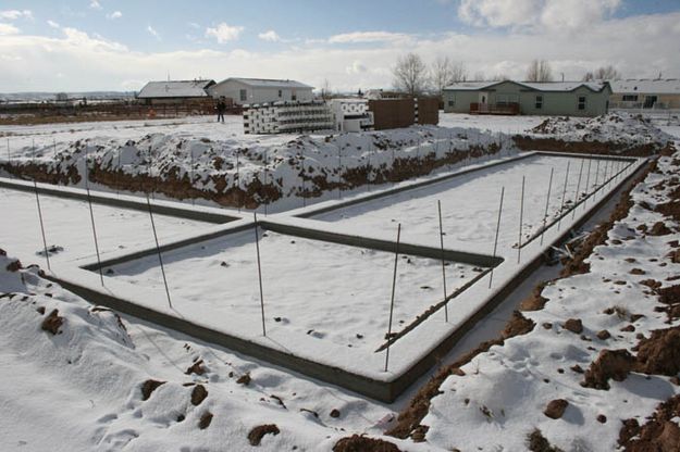 Excavation and footers. Photo by Dawn Ballou, Pinedale Online.