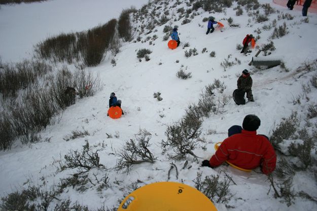 Saucer Sledding. Photo by Dawn Ballou, Pinedale Online.