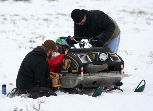 Early Repairs. Photo by Clint Gilchrist, Pinedale Online.