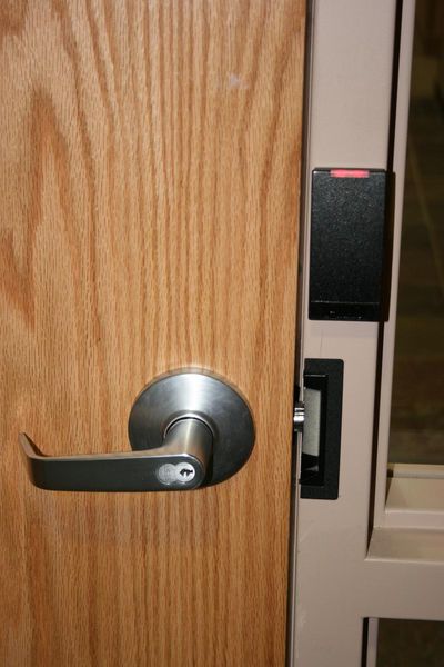 Door locks. Photo by Dawn Ballou, Pinedale Online.