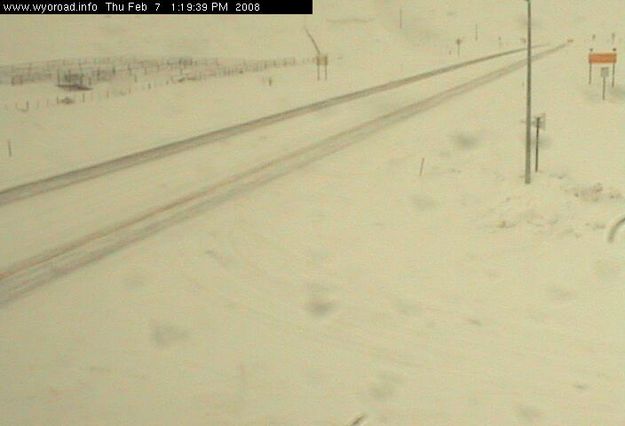 US 191 at Cora Y. Photo by WYDOT webcam.