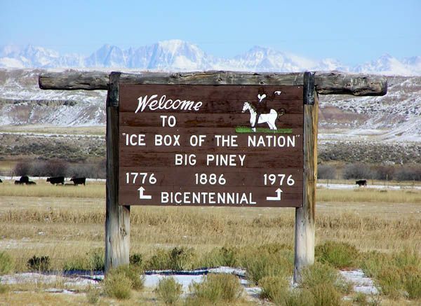 Big Piney Ice Box of the Nation. Photo by Dawn Ballou, Pinedale Online.