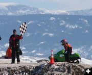 Cameron Thomas finish. Photo by Dawn Ballou, Pinedale Online.