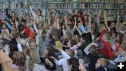 Enthusiastic Big Piney kids. Photo by Tim Ruland, Pinedale Fine Arts Council.