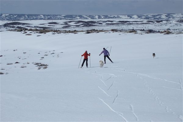 Spring Skate Skiing. Photo by Bob Barrett, Pinedale Ski Education Foundation.