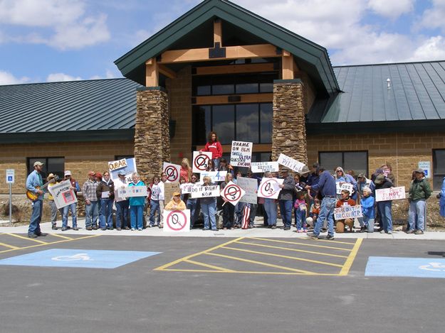 In front of the BLM. Photo by Sue Sommers.