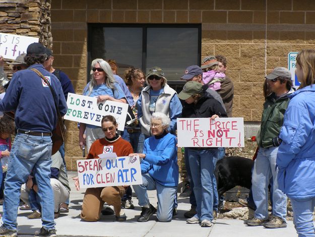 Peaceful Protestors. Photo by Sue Sommers.